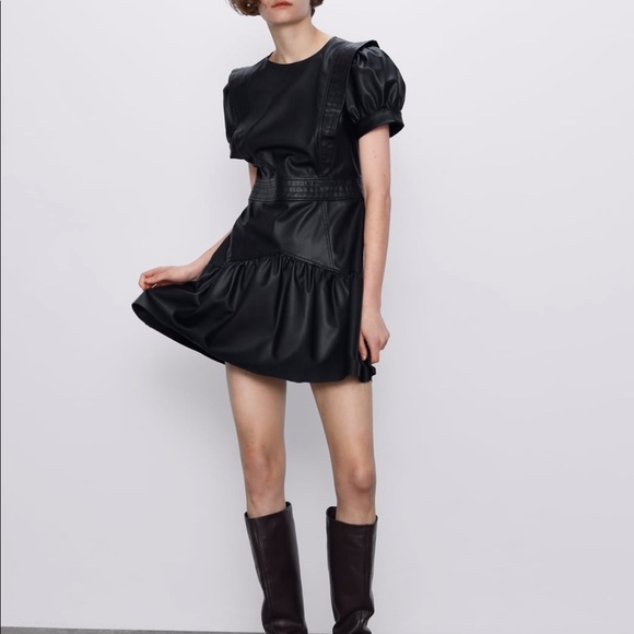 ZARA BNWT Faux Leather Dress - Picture 5 of 7